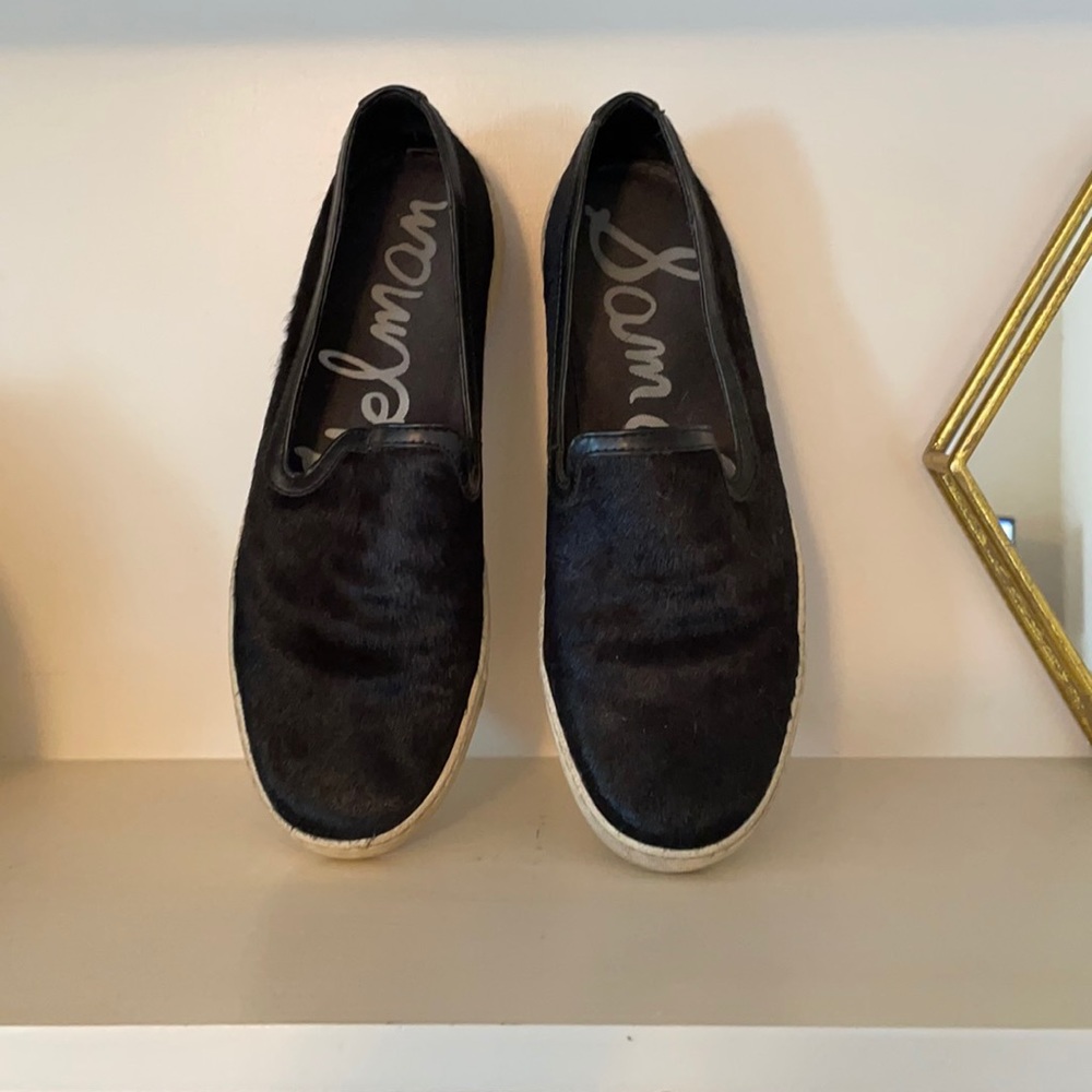 Black Mohair slide sneakers